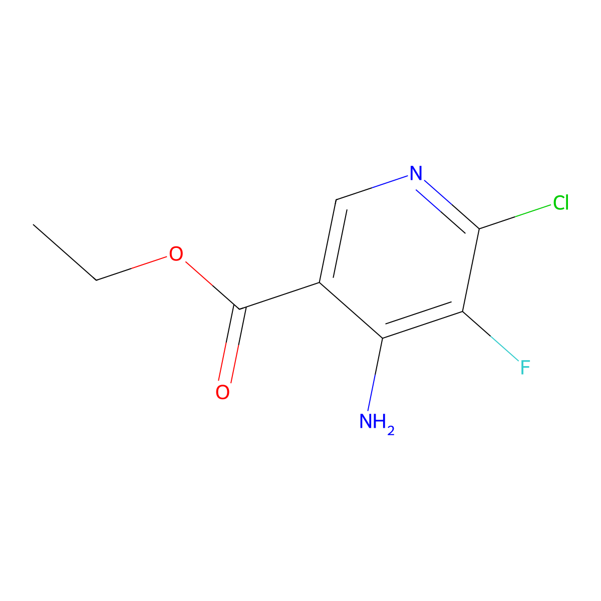 Ethyl 4-amino-6-chloro-5-fluoronicotinate molecular structure, CAS 2454397-74-9