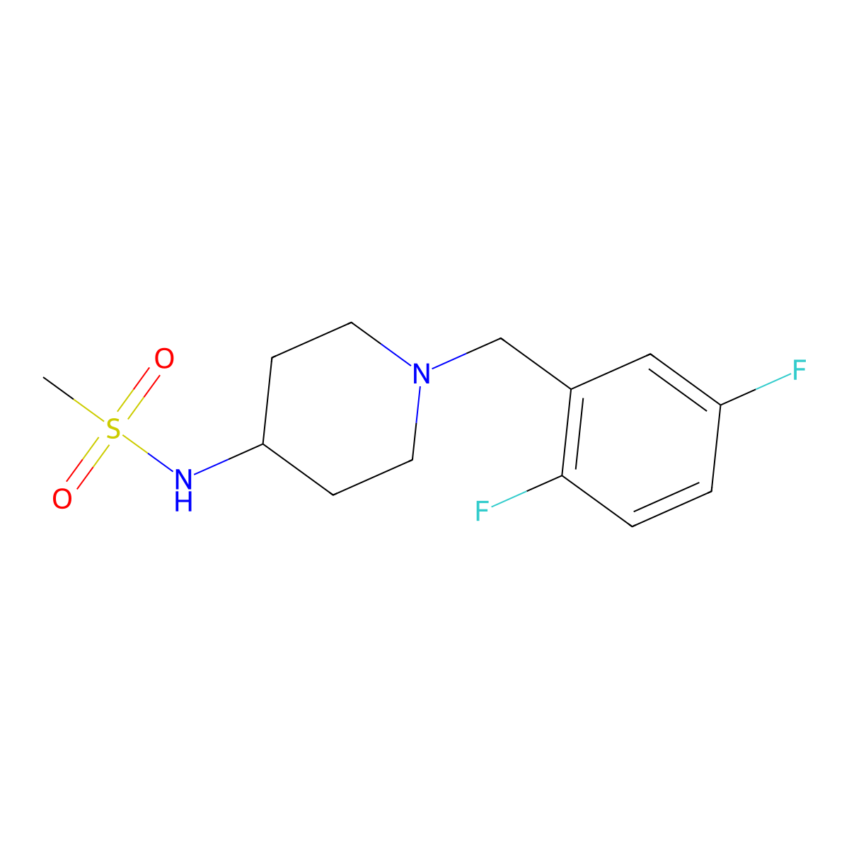 N-{1-[(2,5-difluorophenyl)methyl]piperidin-4-yl}methanesulfonamide molecular structure, CAS 2454484-87-6