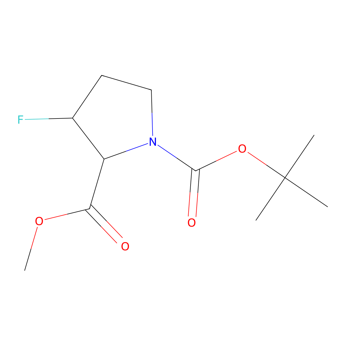 O1-tert-Butyl O2-methyl (2S,3R)-3-fluoropyrrolidine-1,2-dicarboxylate molecular structure, CAS 2454490-53-8