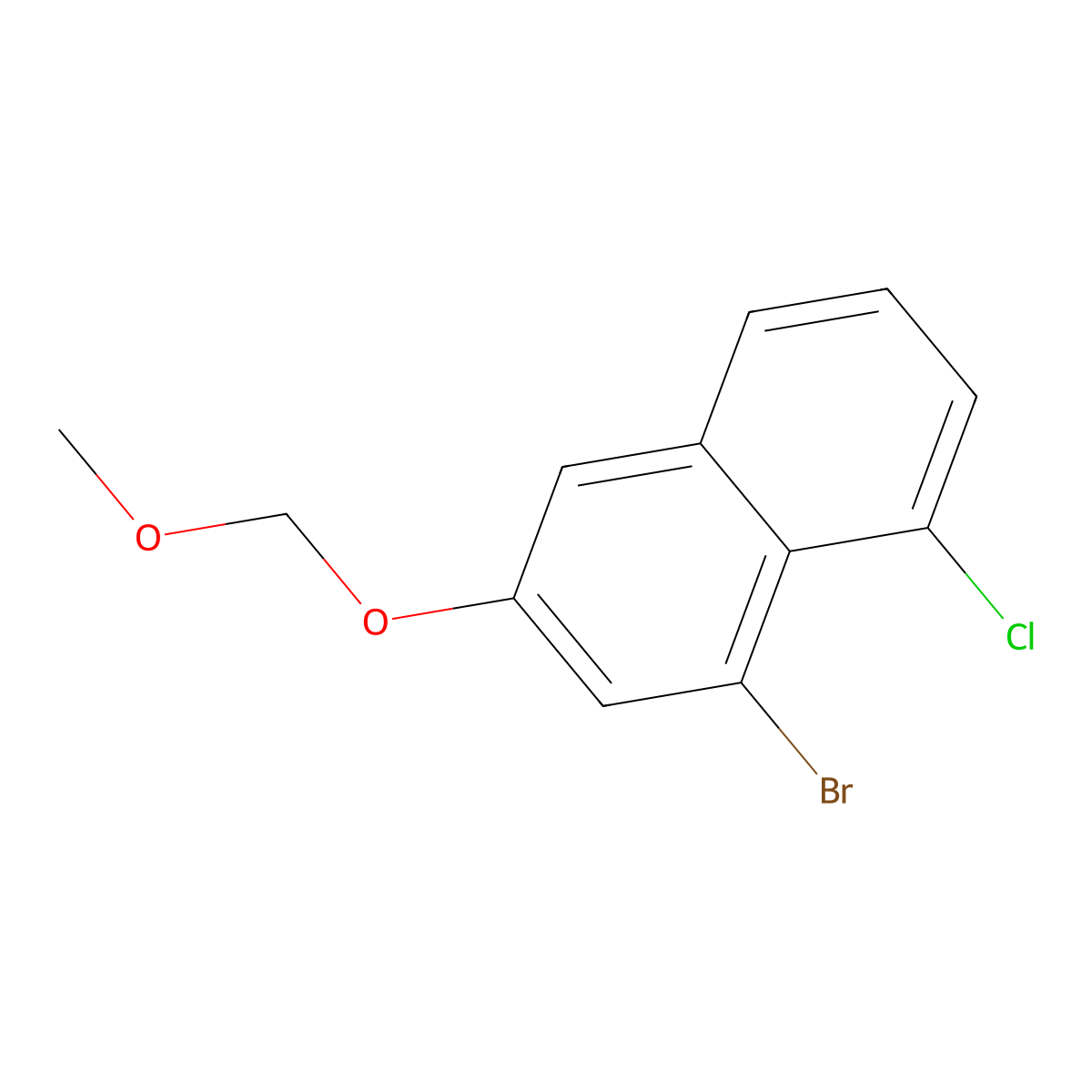 1-Bromo-8-chloro-3-(methoxymethoxy)naphthalene molecular structure, CAS 2454490-96-9