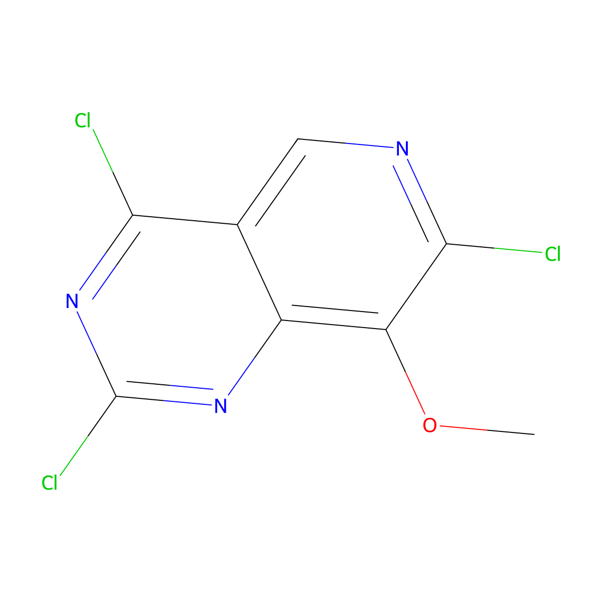 2,4,7-Trichloro-8-methoxypyrido[4,3-d]pyrimidine molecular structure, CAS 2454491-03-1