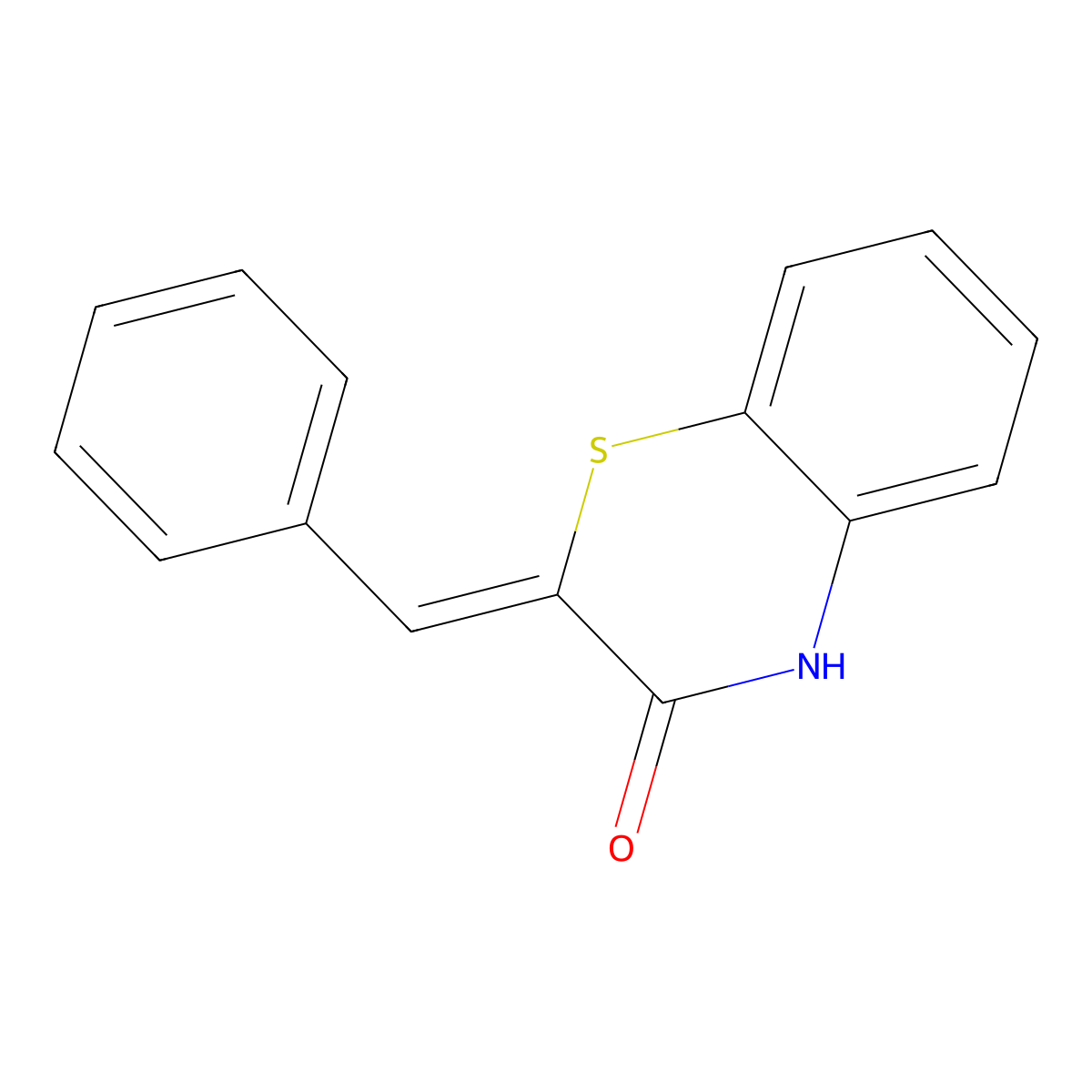 2-benzylidene-4H-1,4-benzothiazin-3-one molecular structure, CAS 24545-07-1