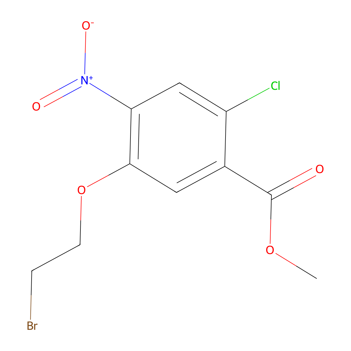 Methyl 5-(2-bromoethoxy)-2-chloro-4-nitrobenzoate molecular structure, CAS 2454540-90-8