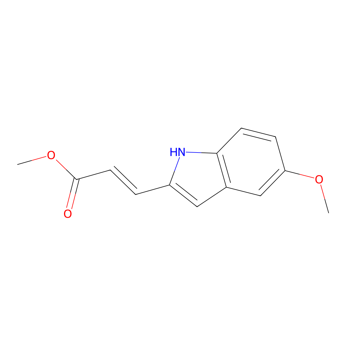 methyl (2E)-3-(5-methoxy-1H-indol-2-yl)prop-2-enoate molecular structure, CAS 245467-40-7