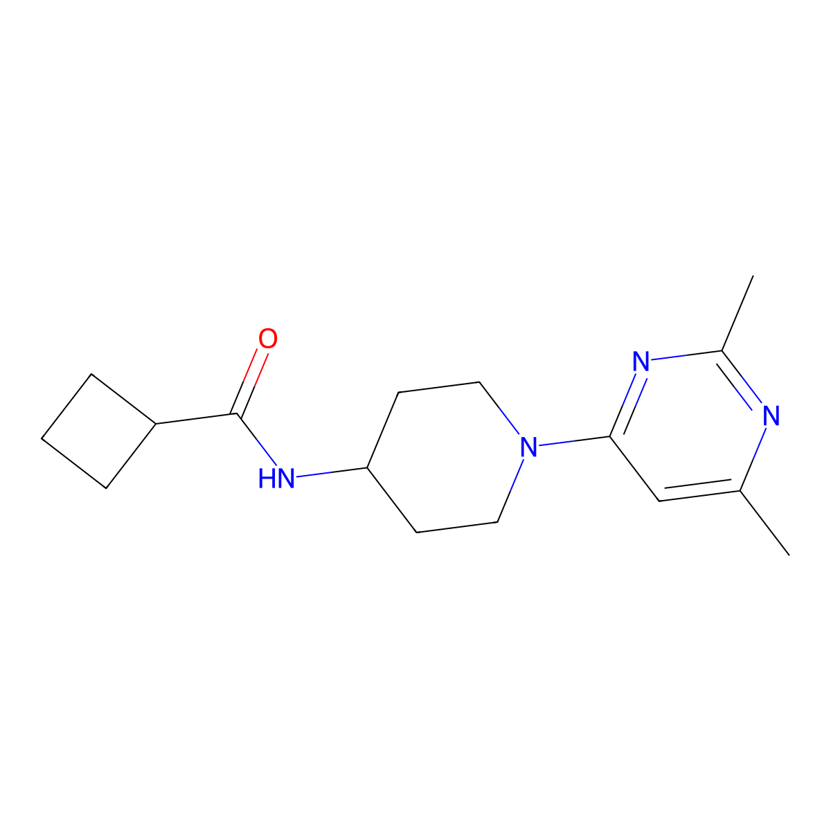 N-[1-(2,6-dimethylpyrimidin-4-yl)piperidin-4-yl]cyclobutanecarboxamide molecular structure, CAS 2454671-59-9