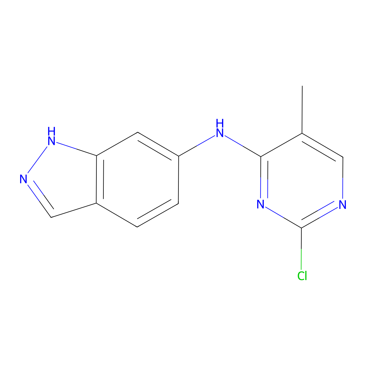N-(2-chloro-5-methylpyrimidin-4-yl)-1H-indazol-6-amine molecular structure, CAS 2454699-18-2