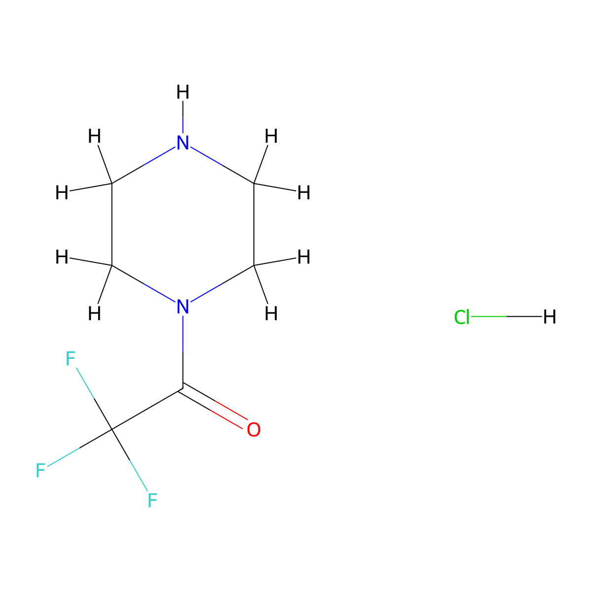 2,2,2-Trifluoro-1-(piperazin-1-yl)ethan-1-one hydrochloride molecular structure, CAS 245487-45-0