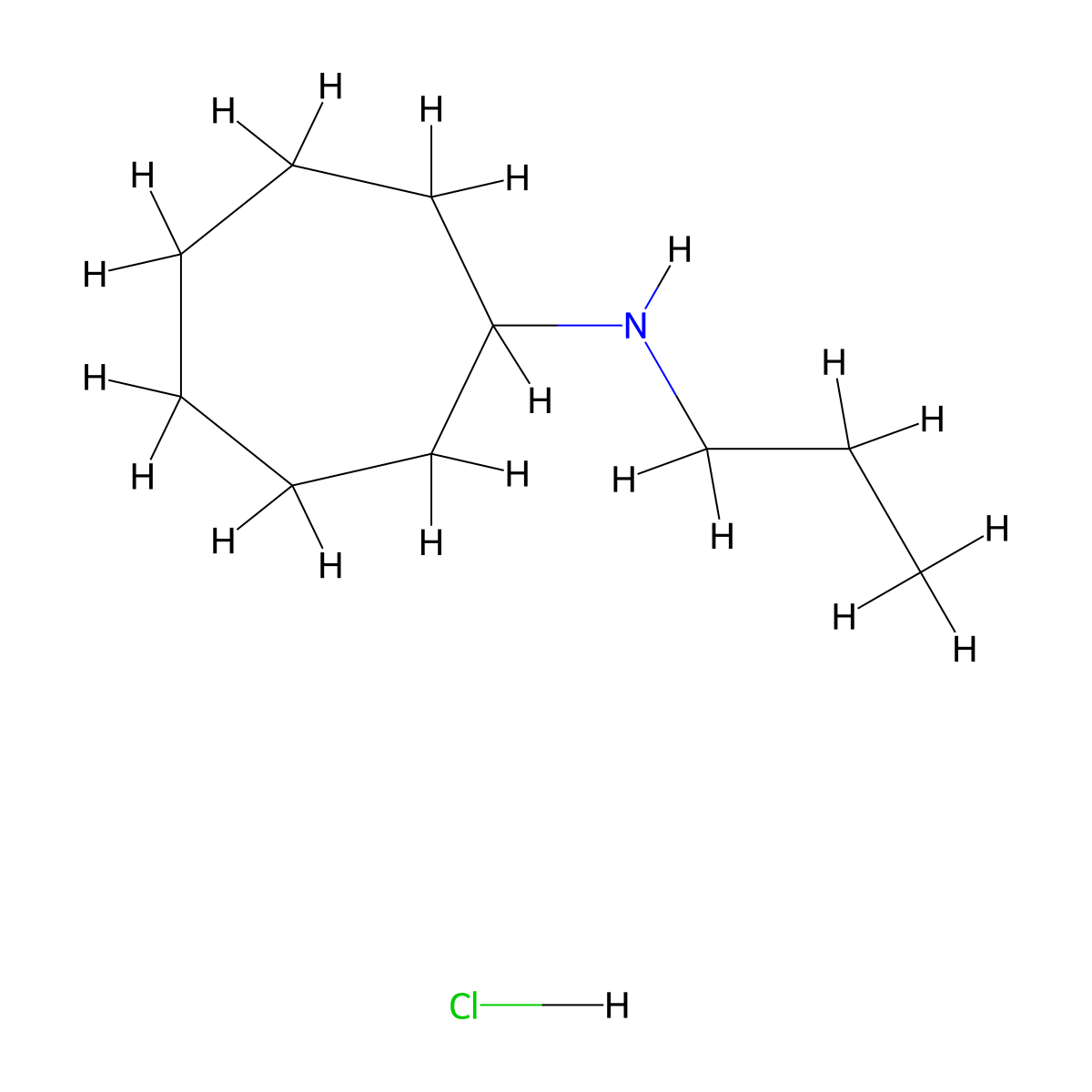 N-Propylcycloheptanamine hydrochloride molecular structure, CAS 24549-40-4