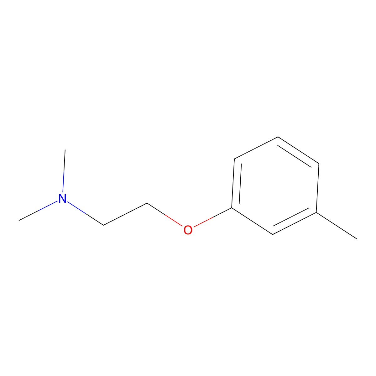 N,N-dimethyl-2-(3-methylphenoxy)ethanamine molecular structure, CAS 2455-15-4