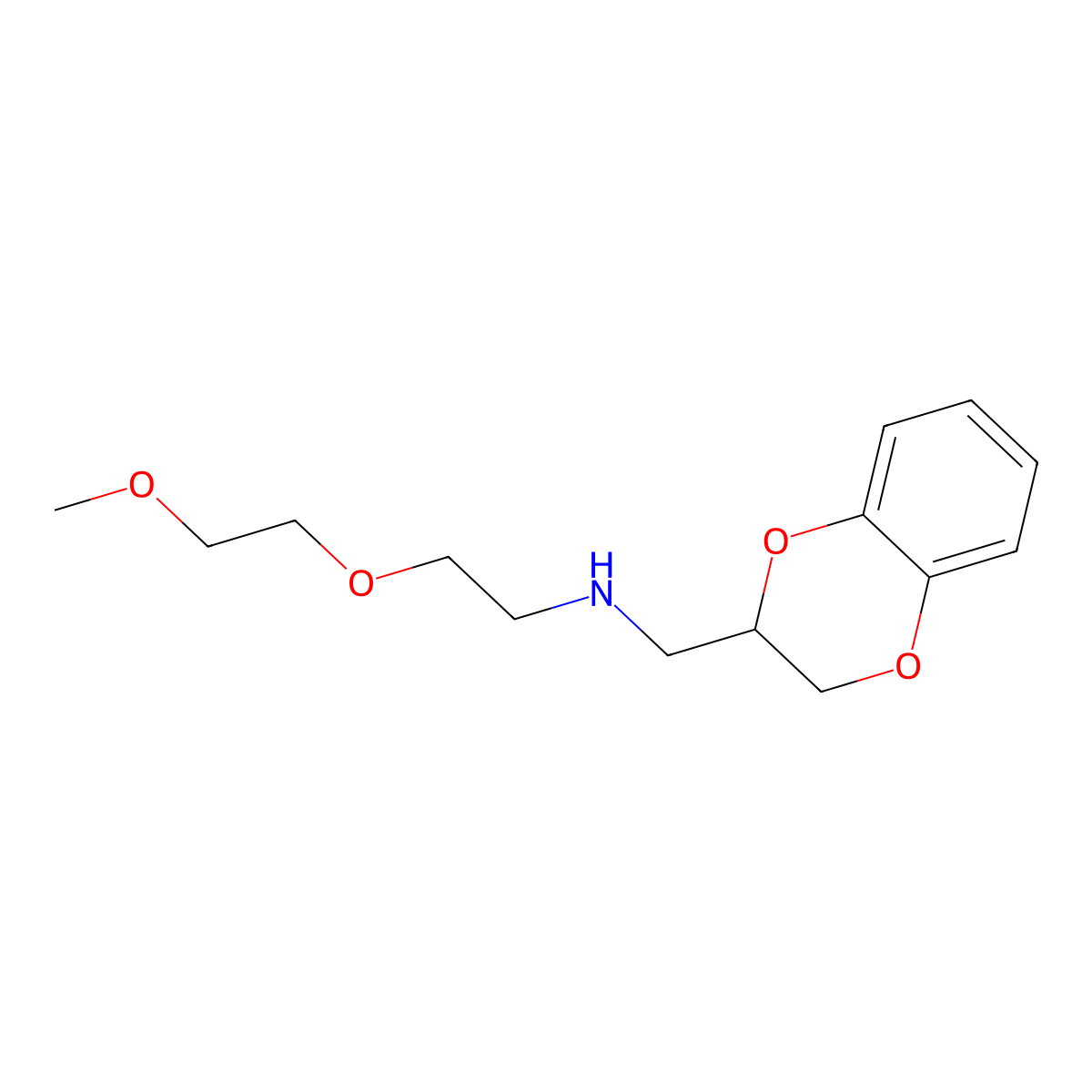 2,3-Dihydro-N-(2-(2-methoxyethoxy)ethyl)-1,4-benzodioxin-2-methanamine molecular structure, CAS 2455-84-7