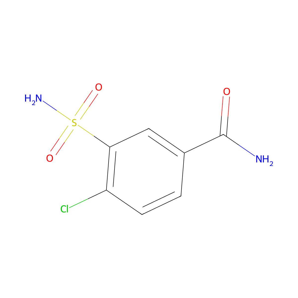 4-Chloro-3-sulfamoyl-benzenecarboxamide molecular structure, CAS 2455-92-7