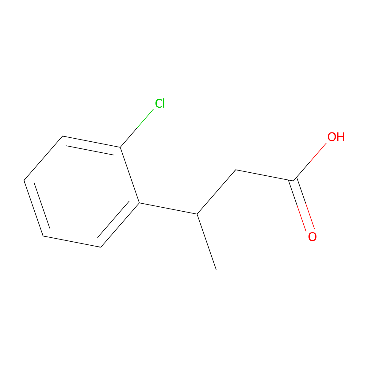 3-(2-Chlorophenyl)butanoic acid molecular structure, CAS 24552-29-2