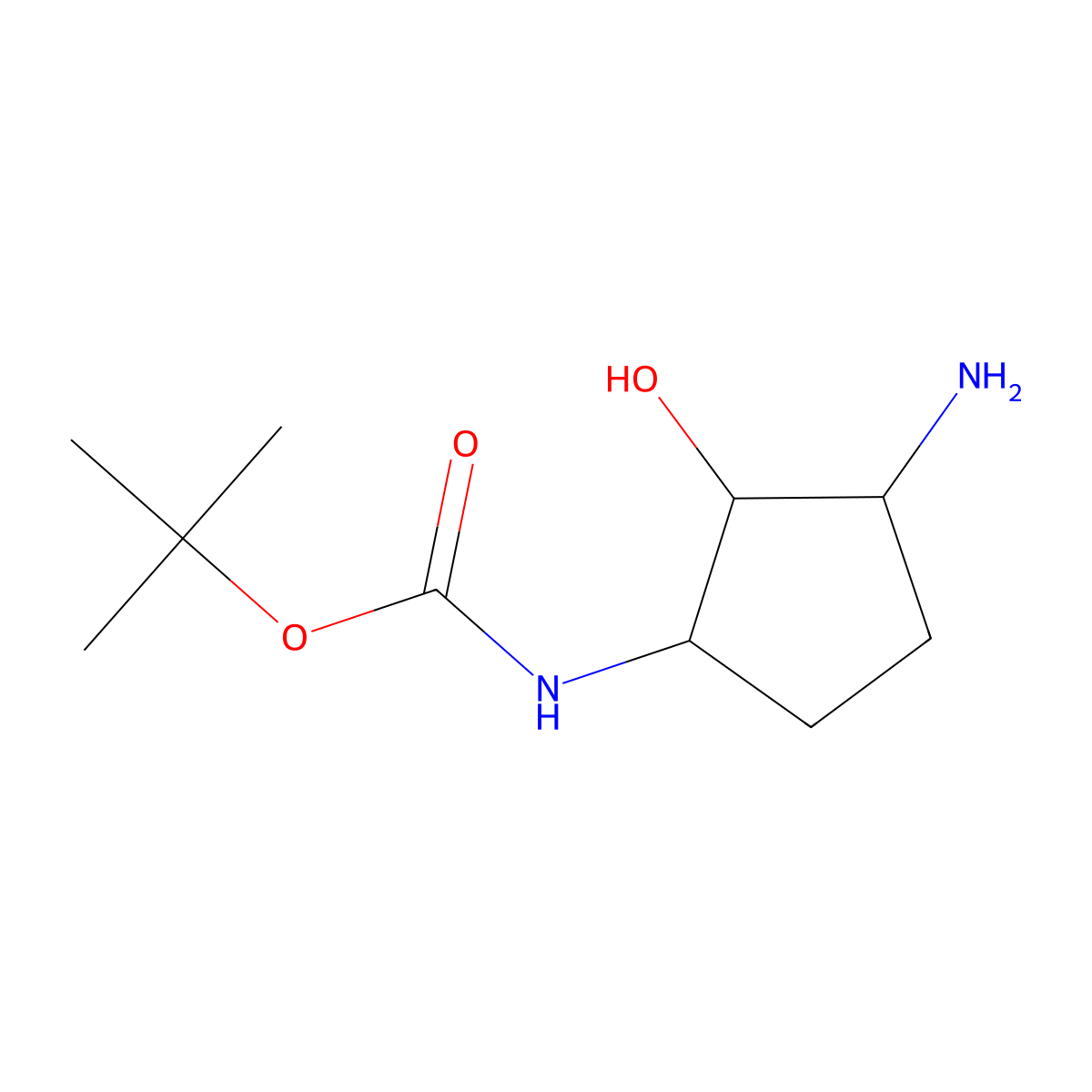 tert-butyl ((1S,2R,3S)-3-amino-2-hydroxycyclopentyl)carbamate molecular structure, CAS 2455426-30-7