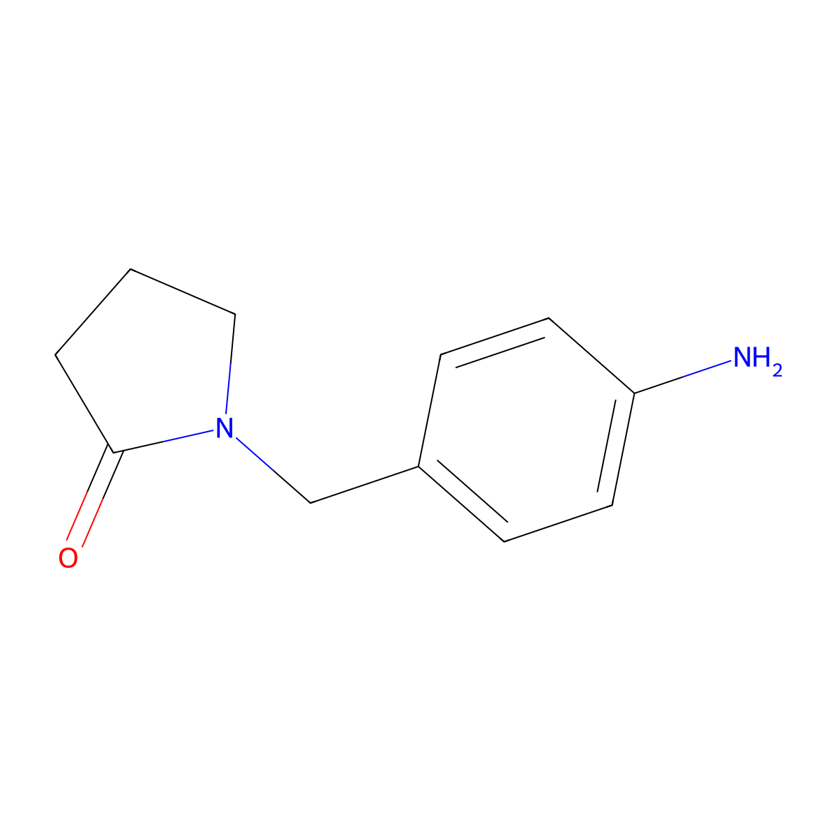 1-((4-Aminophenyl)methyl)pyrrolidin-2-one molecular structure, CAS 245546-82-1