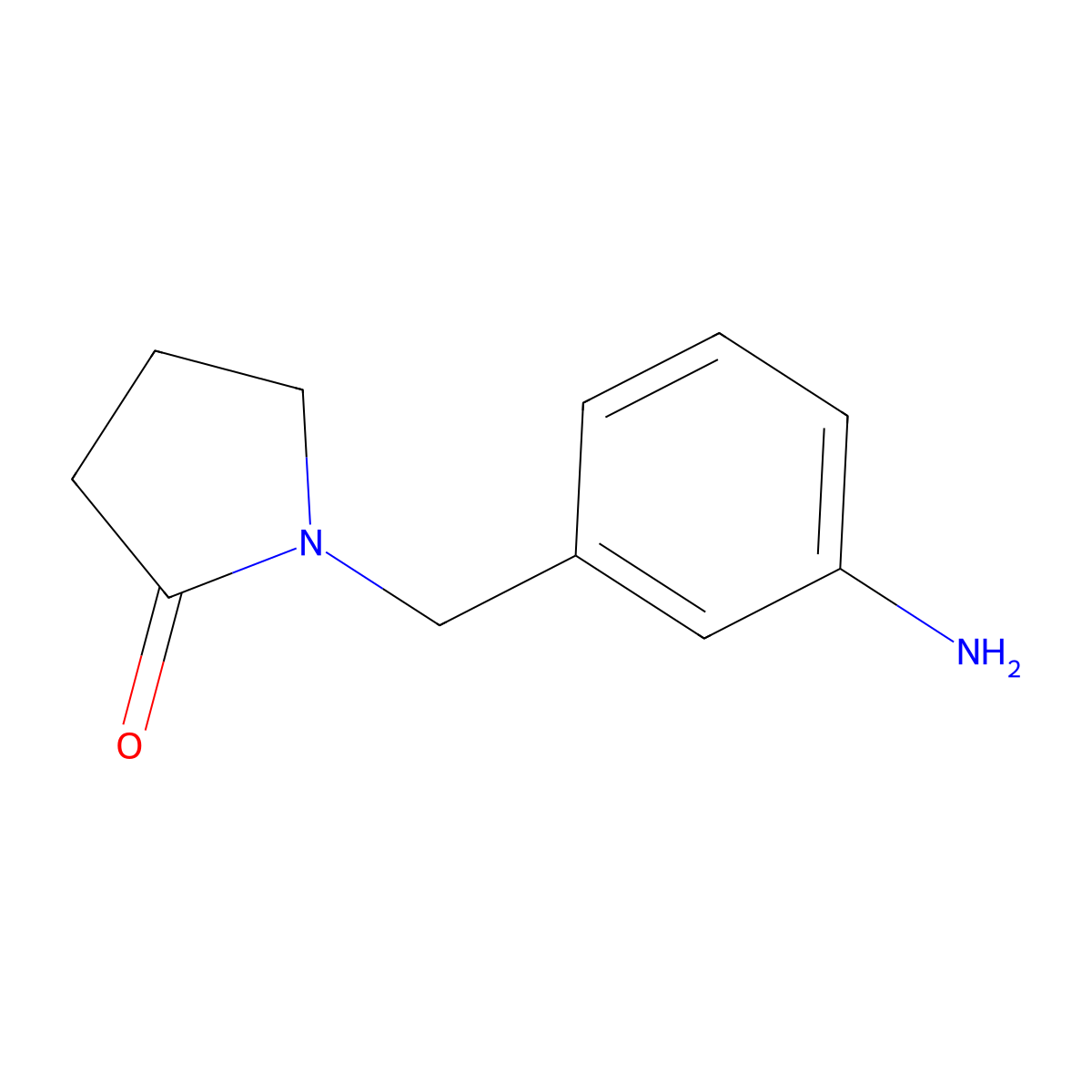 1-((3-Aminophenyl)methyl)pyrrolidin-2-one molecular structure, CAS 245546-83-2