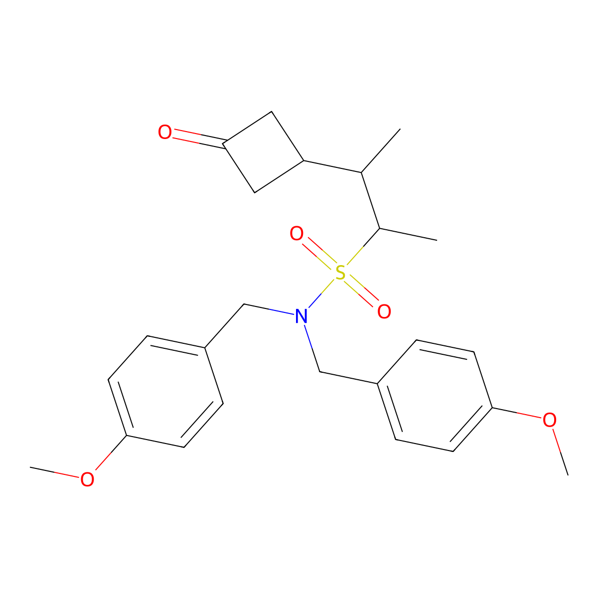 (2R,3S)-N,N-bis(4-methoxybenzyl)-3-(3-oxocyclobutyl)butane-2-sulfonamide molecular structure, CAS 2455471-74-4