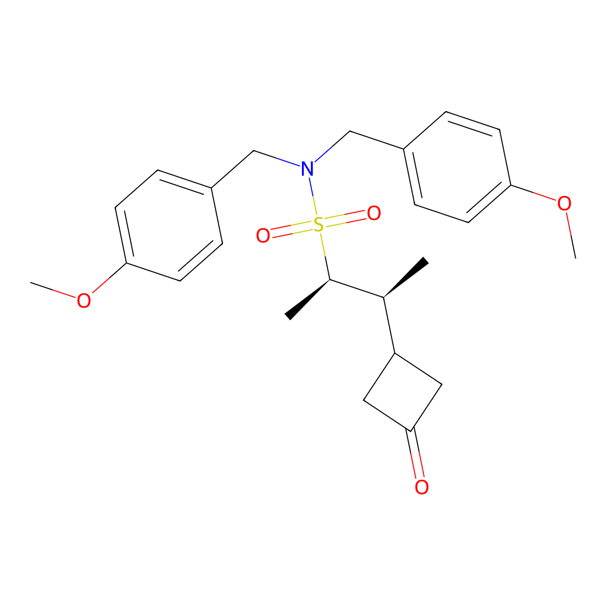 (2R,3S)-N,N-bis(4-methoxybenzyl)-3-(3-oxocyclobutyl)butane-2-sulfonamide molecular structure, CAS 2455471-74-4