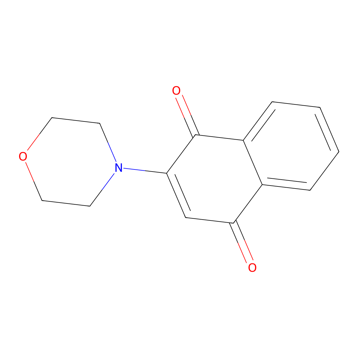 2-Morpholin-4-ylnaphthalene-1,4-dione molecular structure, CAS 24555-42-8