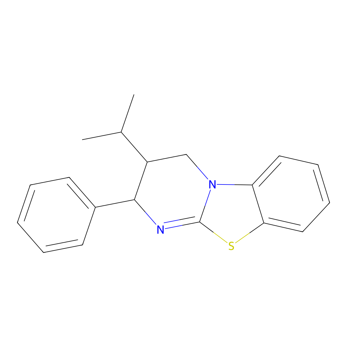 3-Isopropyl-2-phenyl-3,4-dihydro-2H-benzo[4,5]thiazolo[3,2-a]pyrimidine molecular structure, CAS 2455508-09-3