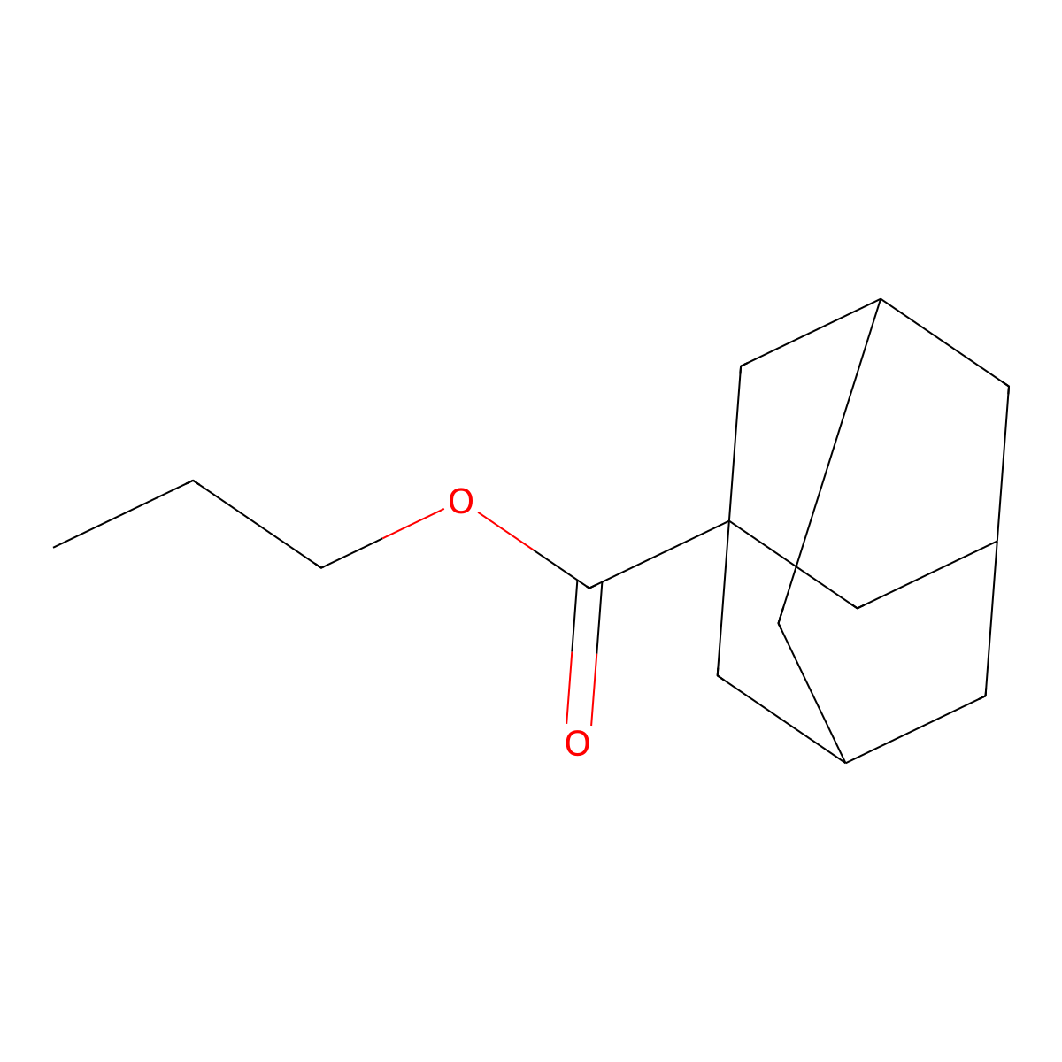 Propyl adamantane-1-carboxylate molecular structure, CAS 24556-15-8