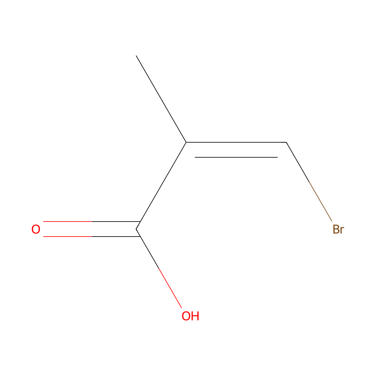 3-Bromo-2-methylprop-2-enoic acid molecular structure, CAS 24557-12-8
