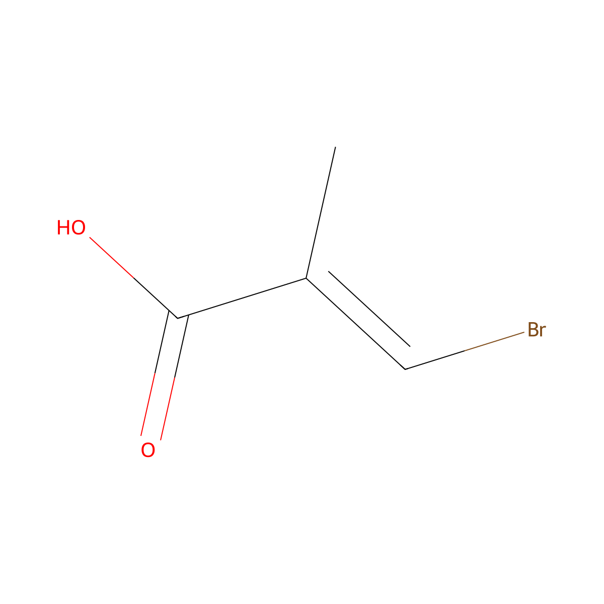 (2E)-3-bromo-2-methylacrylic acid molecular structure, CAS 24557-13-9
