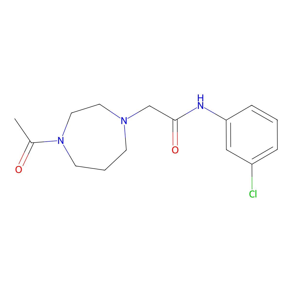 2-(4-acetyl-1,4-diazepan-1-yl)-N-(3-chlorophenyl)acetamide molecular structure, CAS 2455705-83-4