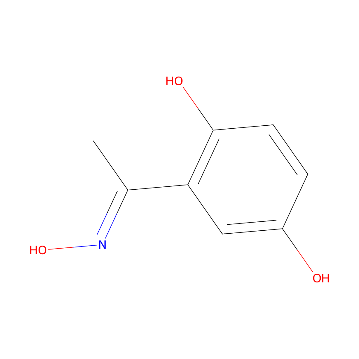 2-[1-(Hydroxyimino)ethyl]benzene-1,4-diol molecular structure, CAS 24558-42-7