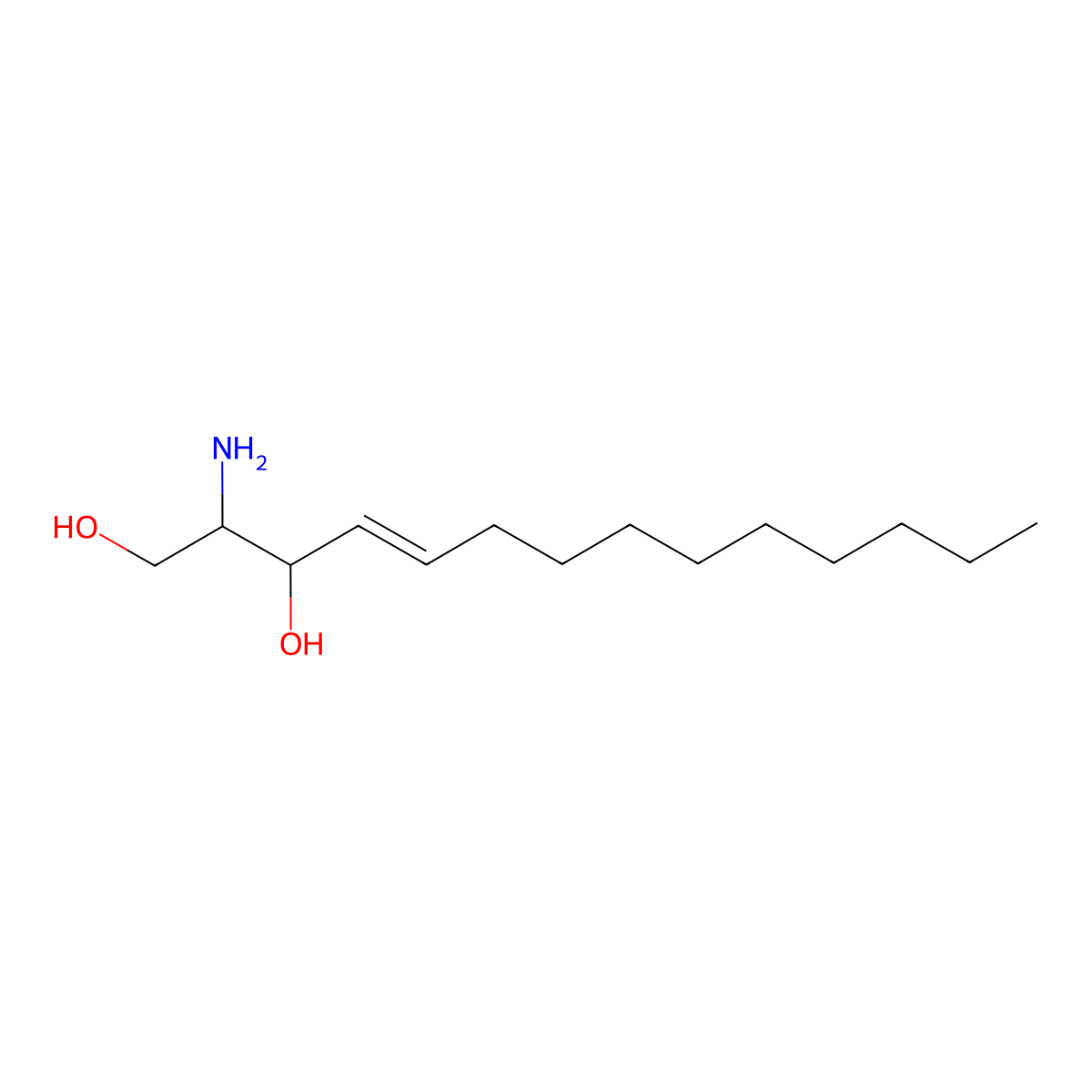 C14 Sphingosine molecular structure, CAS 24558-60-9