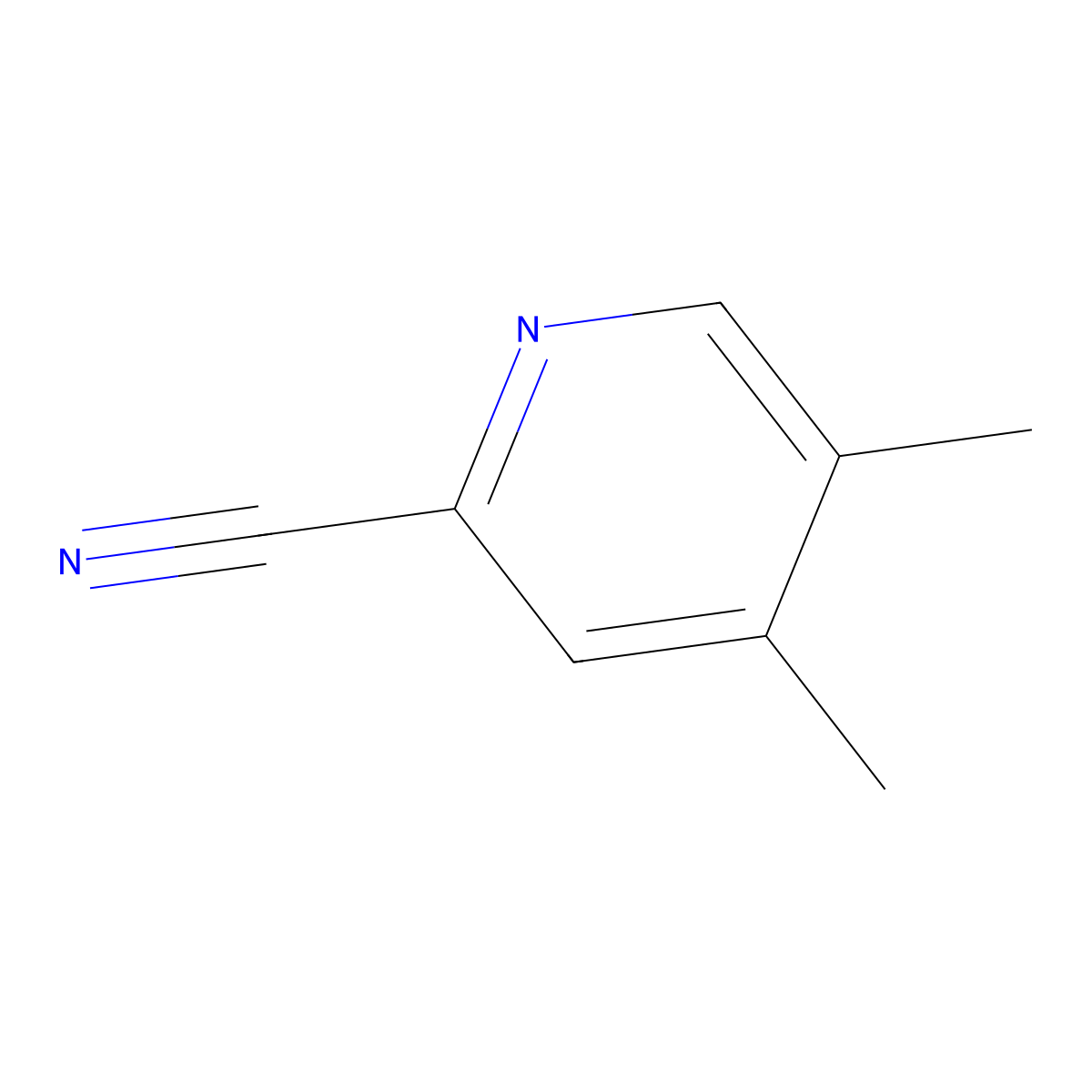 4,5-Dimethylpyridine-2-carbonitrile molecular structure, CAS 24559-31-7
