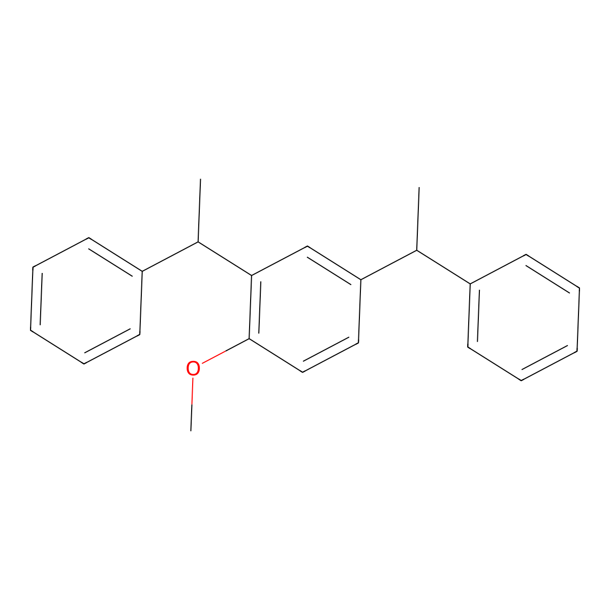 Benzene, 1-methoxy-2,4-bis(1-phenylethyl)- molecular structure, CAS 2456-45-3