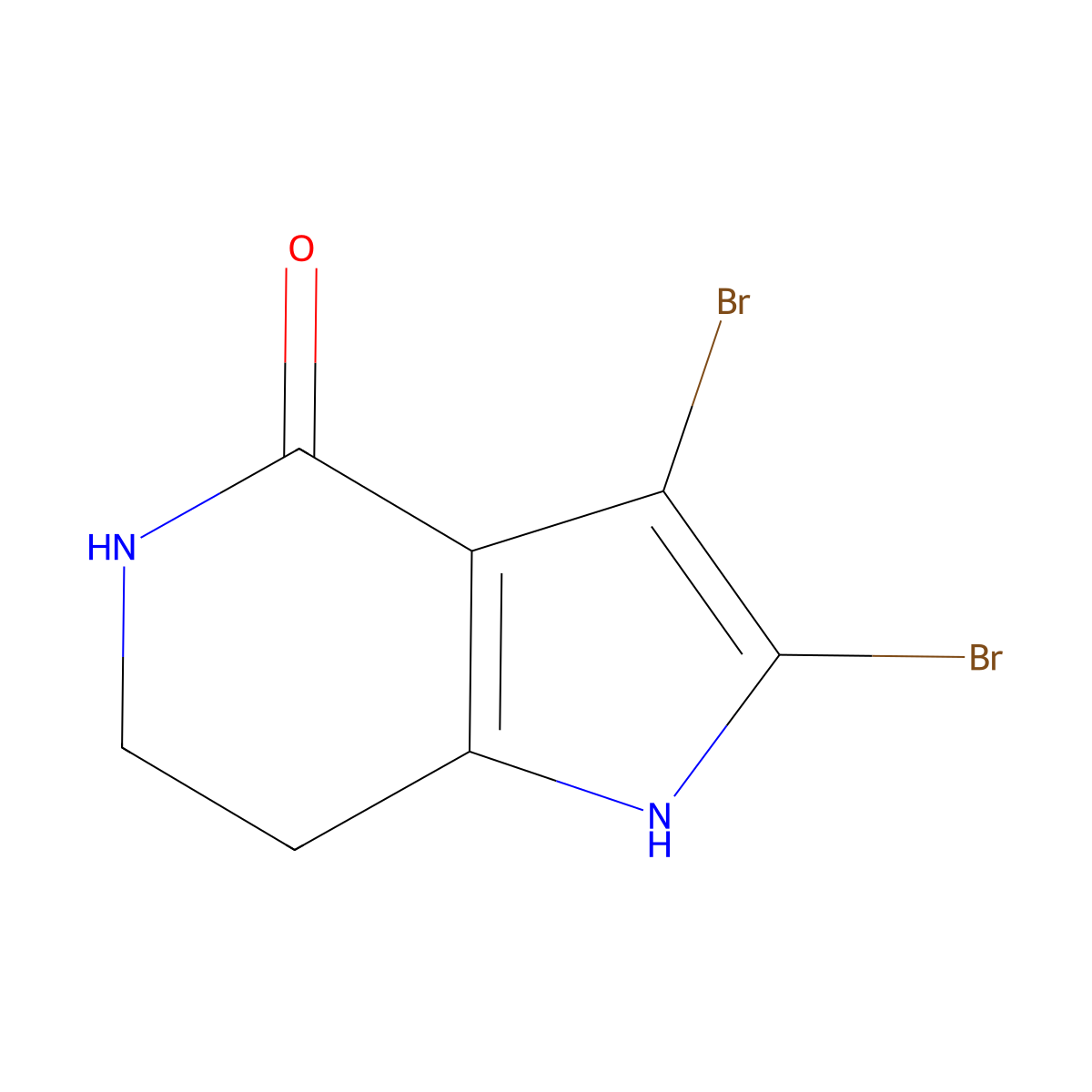 2,3-Dibromo-1,5,6,7-tetrahydro-pyrrolo[3,2-c]pyridin-4-one molecular structure, CAS 2456306-57-1