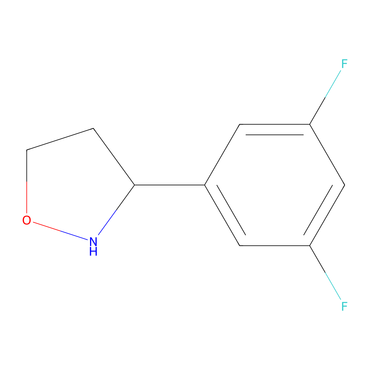 (R)-3-(3,5-Difluorophenyl)isoxazolidine molecular structure, CAS 2456364-25-1