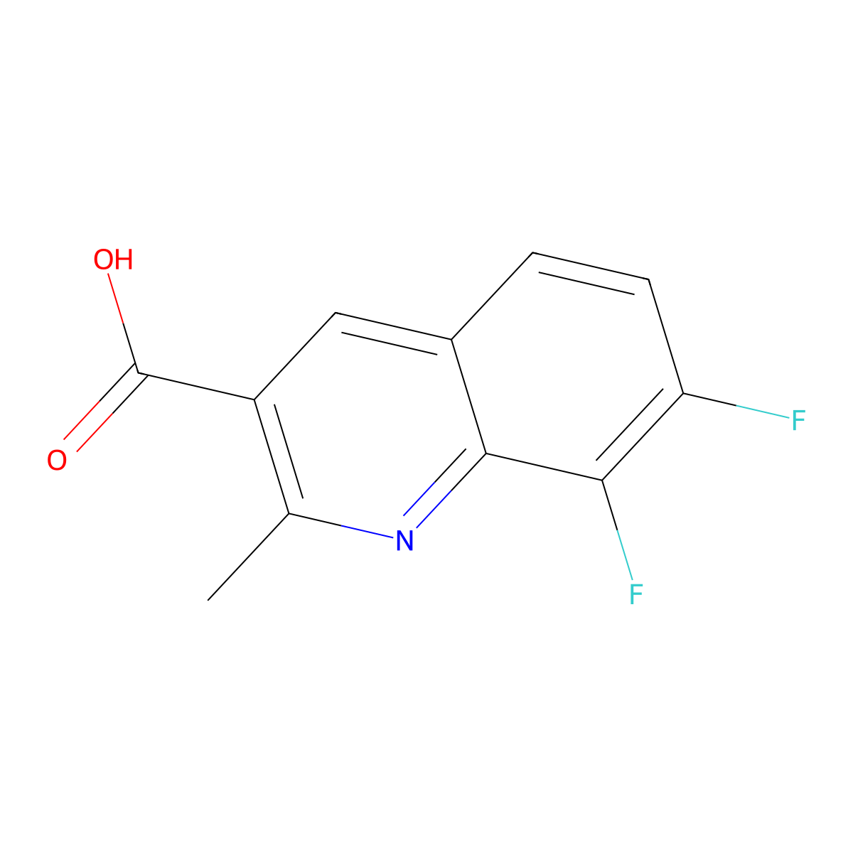 7,8-Difluoro-2-methylquinoline-3-carboxylic acid molecular structure, CAS 2456392-22-4