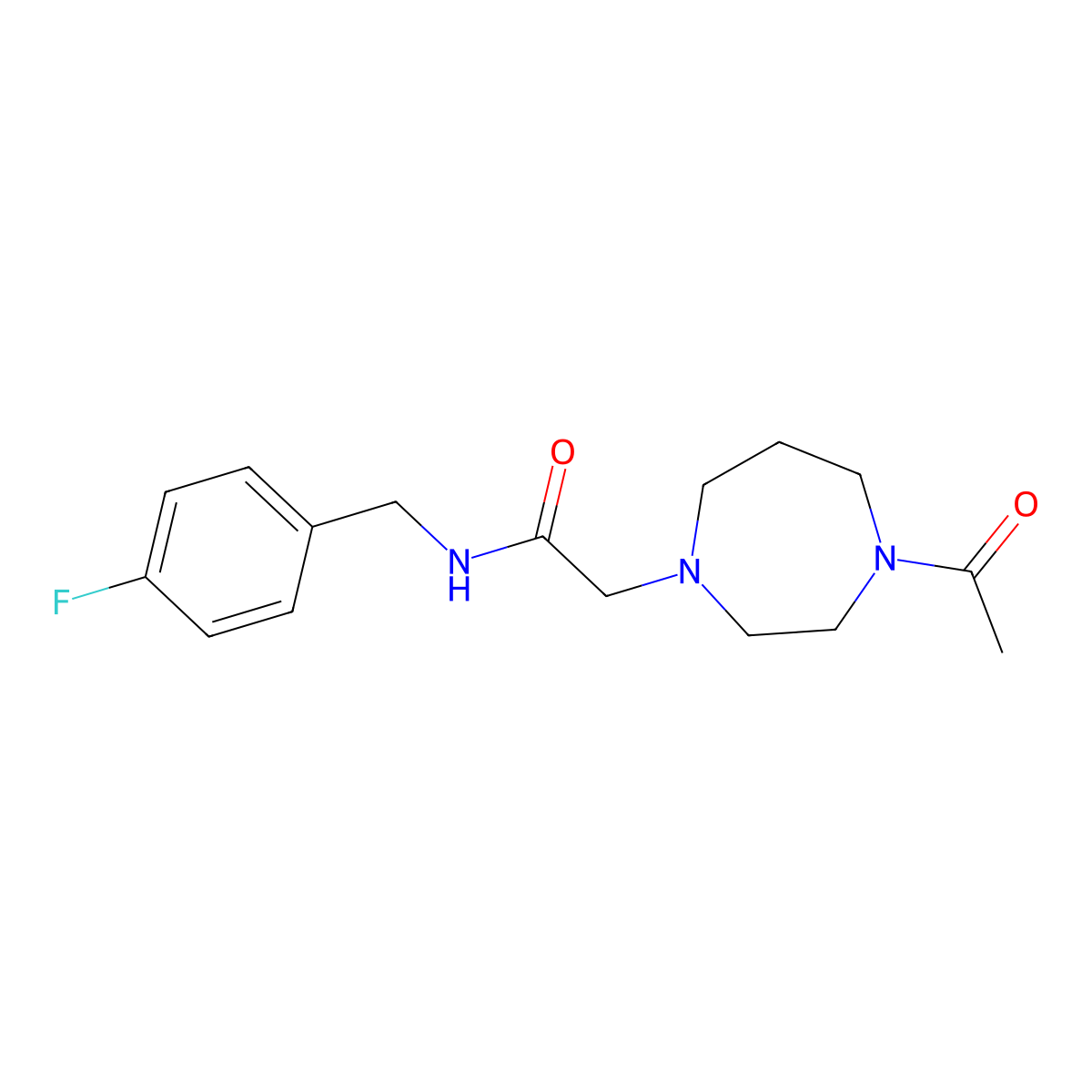 2-(4-acetyl-1,4-diazepan-1-yl)-N-[(4-fluorophenyl)methyl]acetamide molecular structure, CAS 2456402-90-5