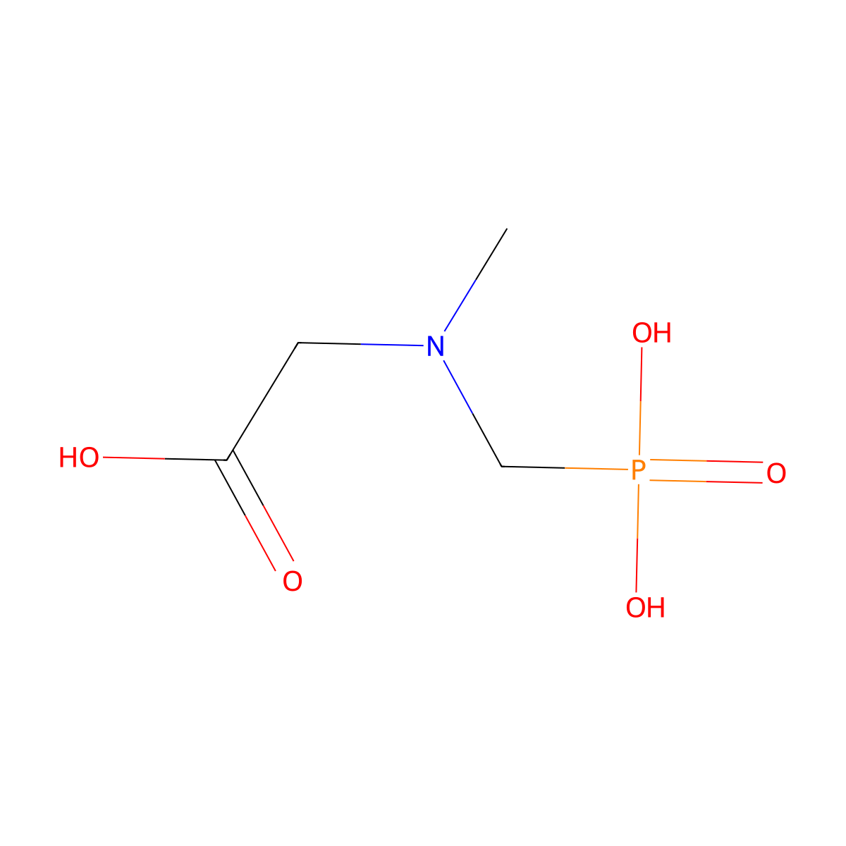 N-methyl-N-(phosphonomethyl)glycine molecular structure, CAS 24569-83-3