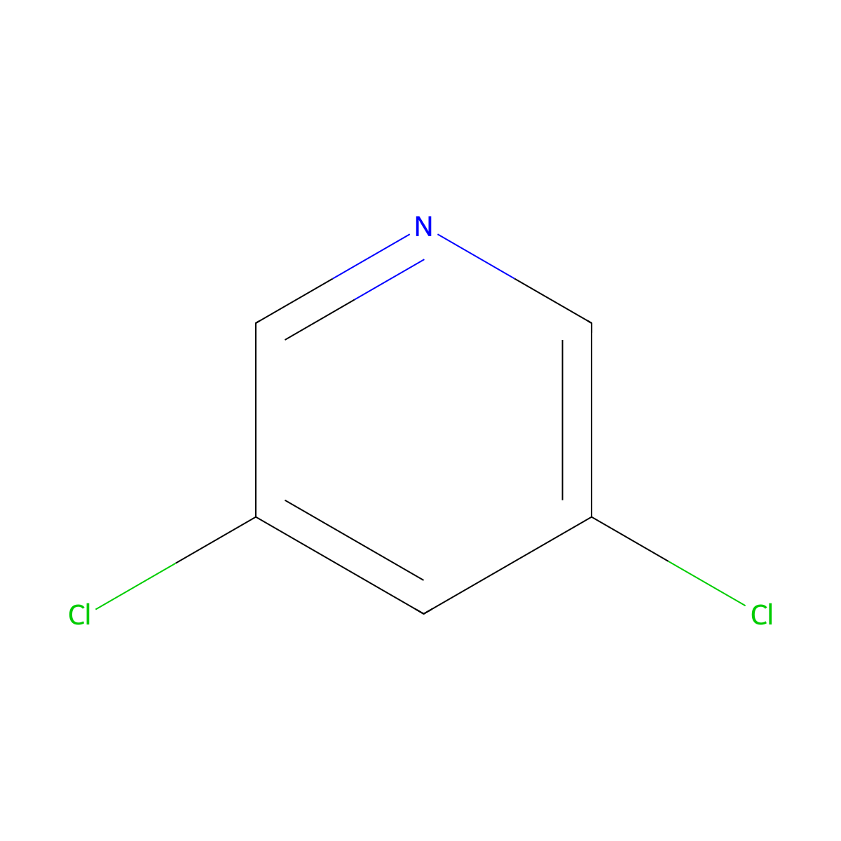 3,5-Dichloropyridine molecular structure, CAS 2457-47-8