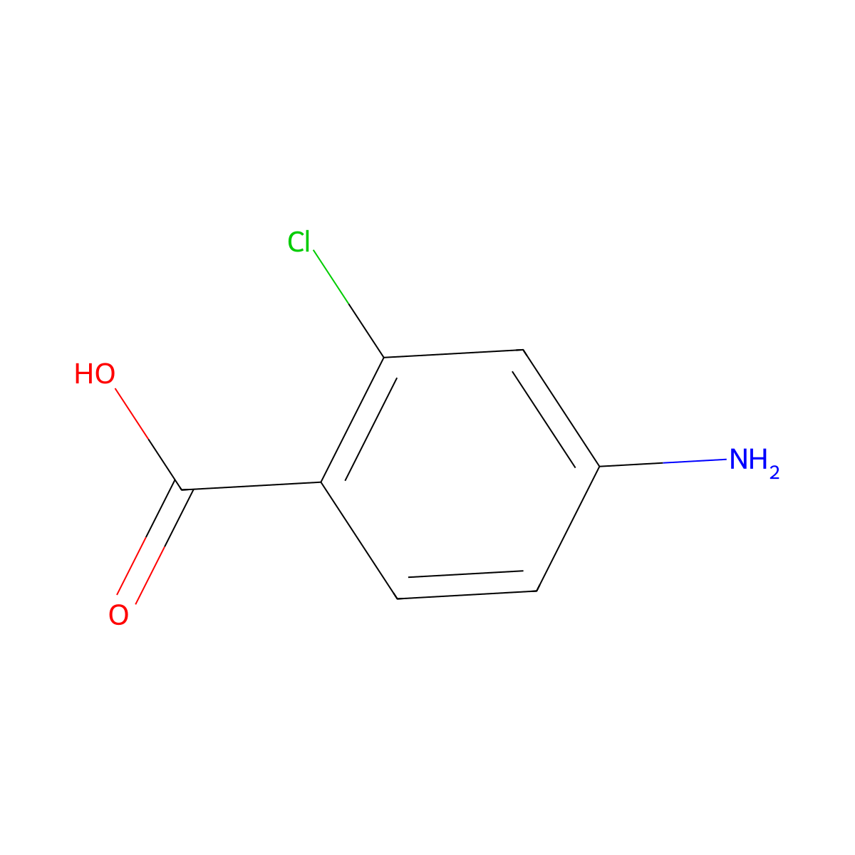 4-Amino-2-chlorobenzoic acid molecular structure, CAS 2457-76-3