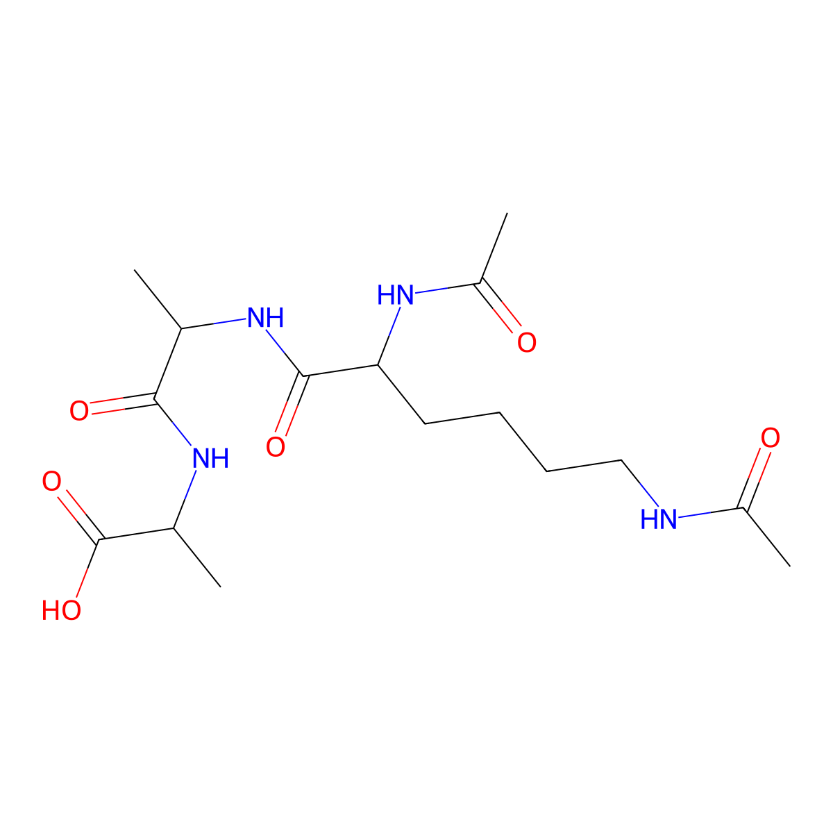 N(alpha), N-(epsilon)-diacetyl-lysyl-alanyl-alanine molecular structure, CAS 24570-39-6