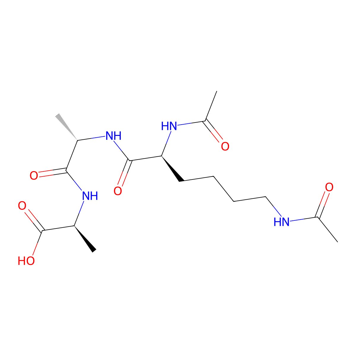 N(alpha), N-(epsilon)-diacetyl-lysyl-alanyl-alanine molecular structure, CAS 24570-39-6