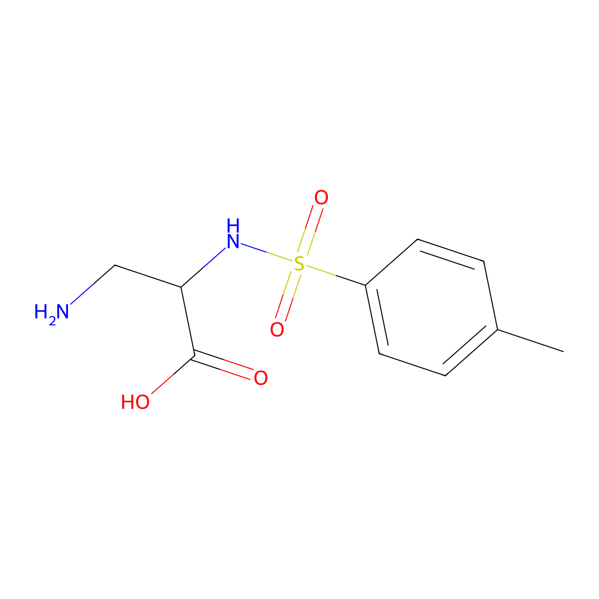 3-Amino-2-[(4-methylphenyl)sulfonylamino]propanoic acid molecular structure, CAS 24571-53-7