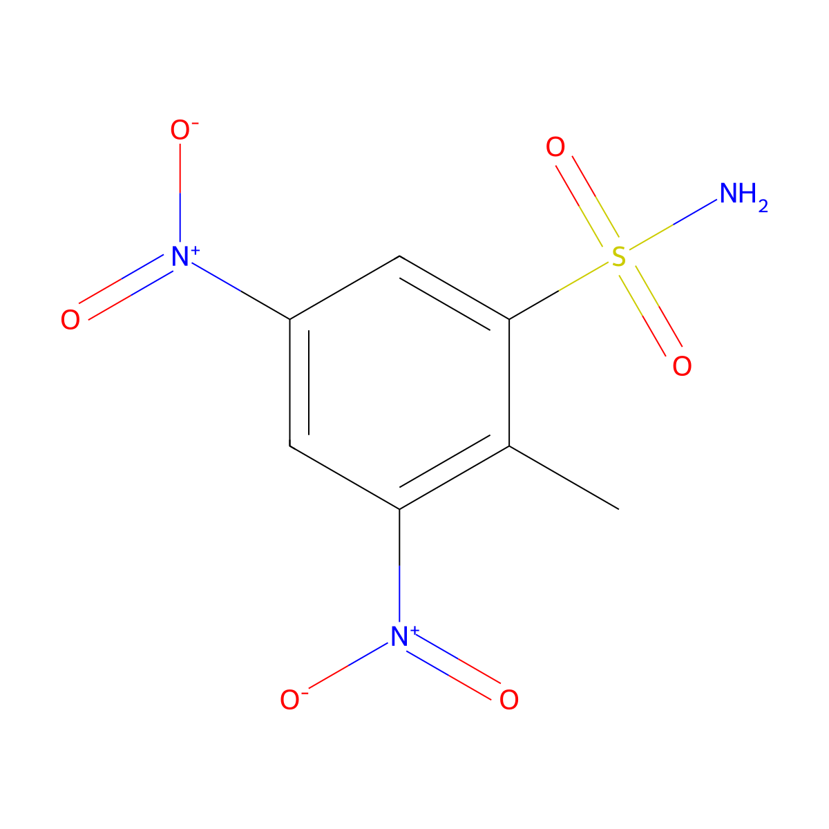 2-Methyl-3,5-dinitrobenzenesulfonamide molecular structure, CAS 24572-81-4