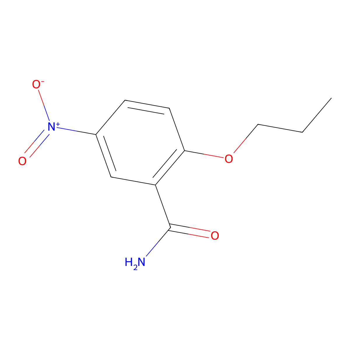 5-Nitro-2-propoxybenzamide molecular structure, CAS 24572-86-9