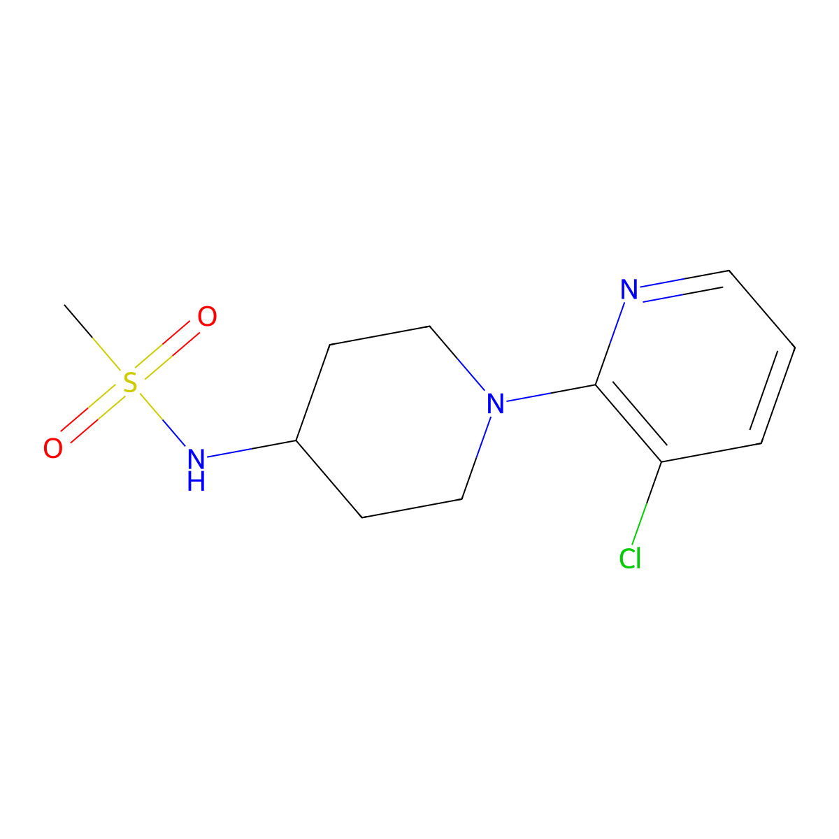 N-[1-(3-chloropyridin-2-yl)piperidin-4-yl]methanesulfonamide molecular structure, CAS 2457239-79-9