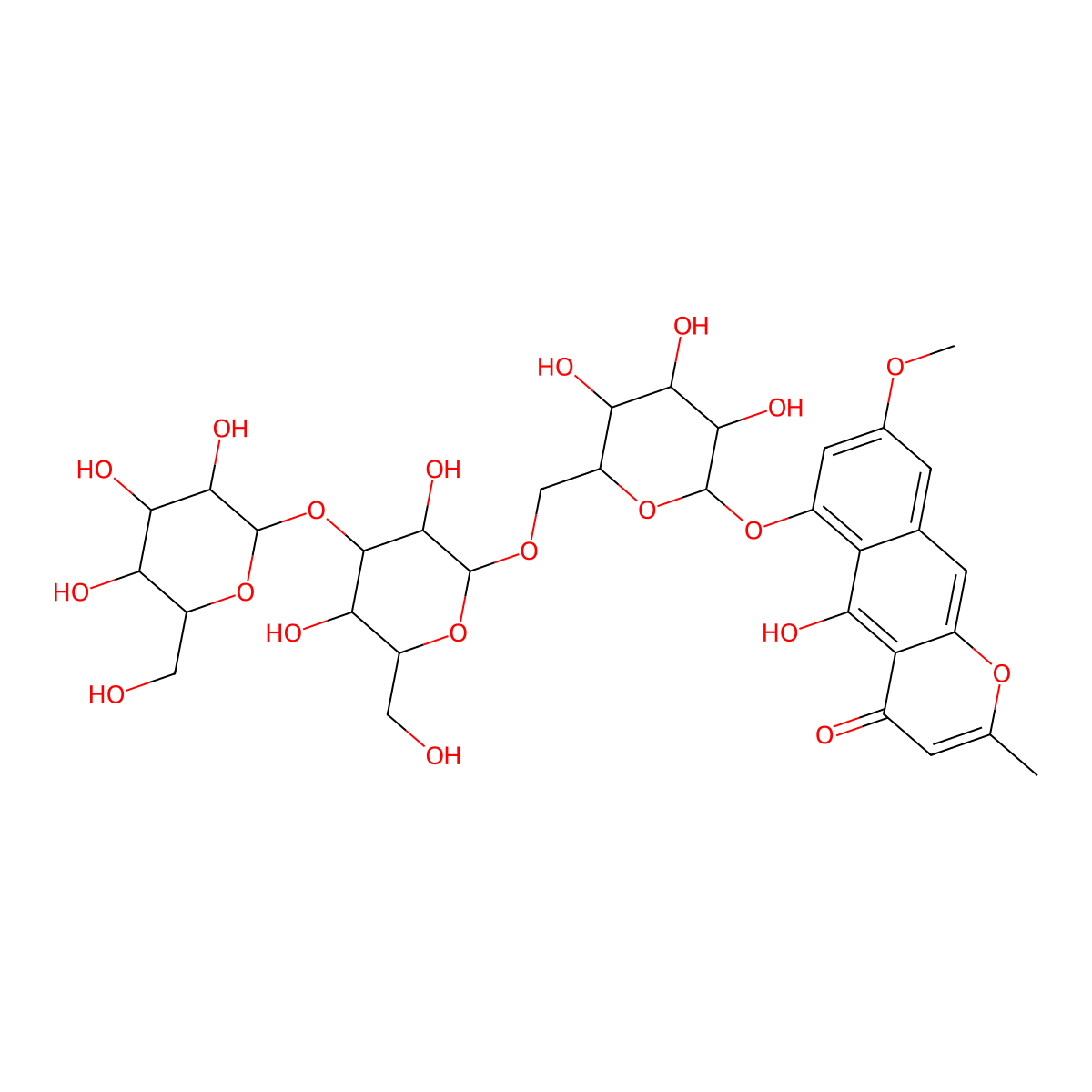 Rubrofusarin triglucoside molecular structure, CAS 245724-07-6