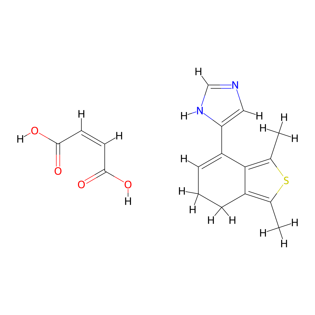 4-(6,7-Dihydro-1,3-dimethylbenzo[c]thien-4-yl)-1H-imidazolemaleate molecular structure, CAS 245744-18-7