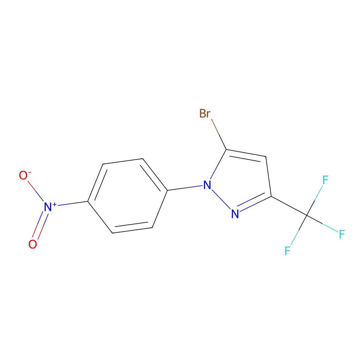 5-Bromo-1-(4-nitrophenyl)-3-(trifluoromethyl)-1H-pyrazole molecular structure, CAS 245748-62-3