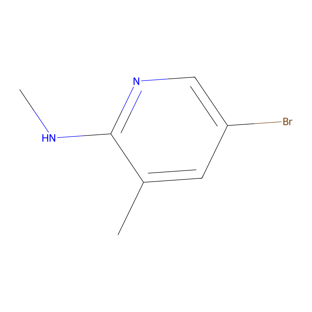 5-Bromo-N,3-dimethylpyridin-2-amine molecular structure, CAS 245765-66-6