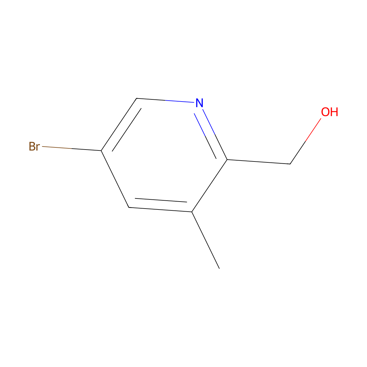 (5-Bromo-3-methylpyridin-2-YL)methanol molecular structure, CAS 245765-71-3