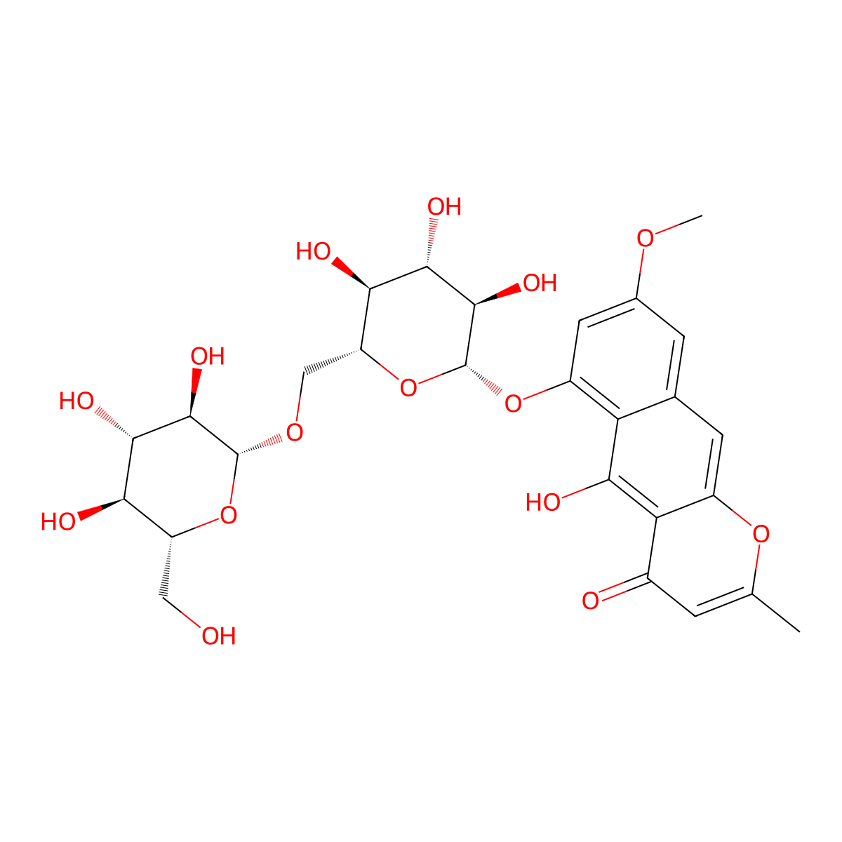 Rubrofusarin gentiobioside molecular structure, CAS 24577-90-0
